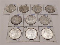 (10) Pre-’21 Morgan Dollars AU