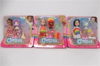 (3) Barbie Club Chelsea Dress-Up Doll 6", In