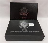 1992, ’94 Premier Silver Proof Sets