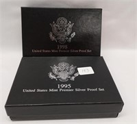 1995, ’98 Premier Silver Proof Sets