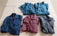 men's Wrangler long sleeve shirts, size large