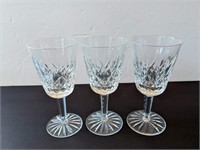 Set of 3 Waterford Crystal Wine Glasses