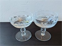 Set of 2 Crystal Dessert/Champagne Glasses