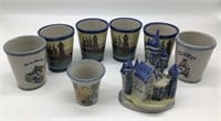 Louisville Stoneware Cups & Castle Figurine