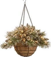 Pre-Lit Artificial Christmas Hanging Basket