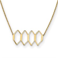 14K Yellow Gold Polished Fancy Shapes Necklace