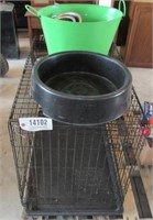 Collapsible dog crate, dog supplies & feed pans