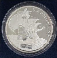 5 OZ .999% SIlver Burmuda Five Dollar Bullion Coin