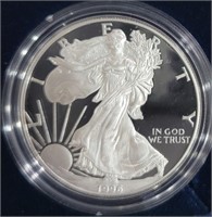 1996 Proof American Eagle 1 Oz 99.9% Silver In