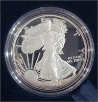 2004 Proof American Eagle 1 Oz 99.9% Silver in