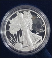 2007 Proof American Eagle 1 Oz 99.9% Silver In