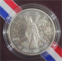 1989 90% Silver Dollar Unc Proclaiming the Triumph