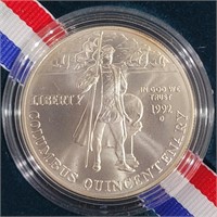 1992 90% Silver Unc Dollar Columbus Quincentenary