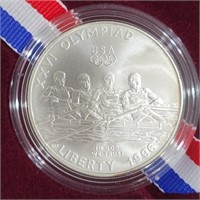 1996 90% Silver Unc Dollar U.S. Olympic Rowing