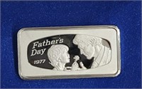 1000 Grains Sterling Silver Bar 1977 Fathers Day