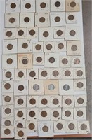 Lot of 64 Wheat Pennies From 1937-1950
