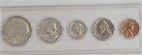1964 P Silver Coin Set in Plastic Holder