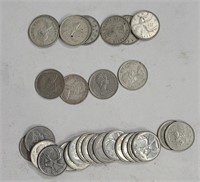 Lot of 29 Canadian Quarters 8 are 80% Silver 3 are