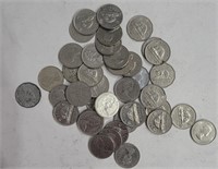 Lot of 40 Canadian 5 Cent Pieces 1933-1978