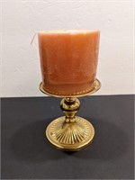 Brass Candle Holder Pedestal/Candle