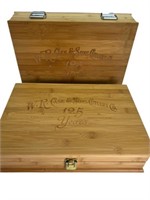 (2) Wooden WR Case padded boxes