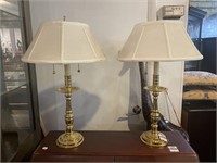 Pair of metal base lamps