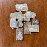 (10) .9999 1 oz Silver Collectible Art Bars