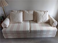 Striped White/Pink Hide-A Bed Sofa