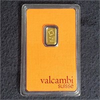 1 Gram .9999 Valcambi Suisse Gold Bar Sealed