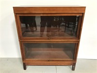 Small vintage wood barrister cabinet