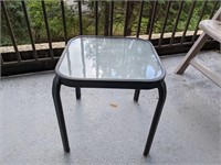 Steel/Glass Outdoor Side Table