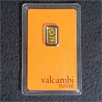 1 Gram .9999 Valcambi Suisse Gold Bar Sealed