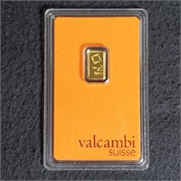 1 Gram .9999 Valcambi Suisse Gold Bar Sealed