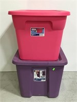 Two 18gal Sterilite storage totes