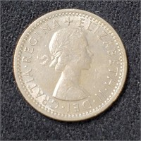 1961 Elizabeth II British Sixpence