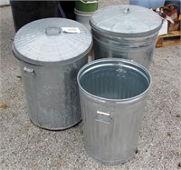 galvanized trash cans in good shape