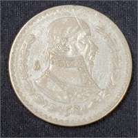 1963 Silver Mexican Peso