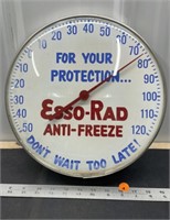 Vintage Esso 12" diam Thermometer.