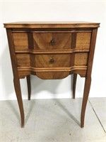 Small wooden Art Deco style end table w/ drawers