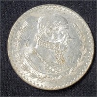 1966 Silver Mexican Peso