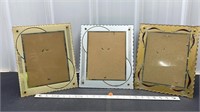 3 Vintage painted glass picture frames (10" x