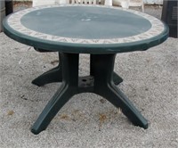 plastic table with no chairs