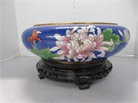 CLOISONNE 12" DIAMETER BOWL ON STAND