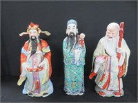 SET OF 3 PORCELAIN ORIENTAL FIGURES (2 REPAIRED)