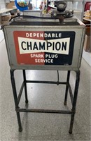 Champion Spark Plug Service Machine on stand.