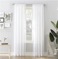 WHITE LINEN CURTAINS PAIR 54X84 IN