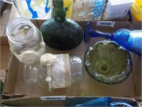 colored glass items, etc.