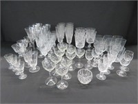 59 CRYSTAL STEMWARE GLASSES (VARIOUS PATTERNS)