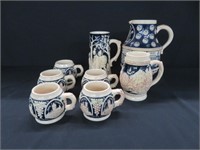 8 PIECES GERMAN POTTERY