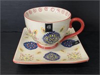 Yokohama Studio hand painted tea cup & saucer